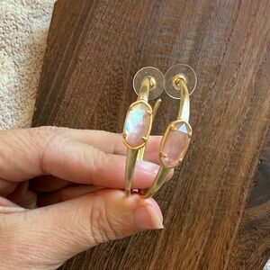 Kendra Scott pink mother of pearl hoops